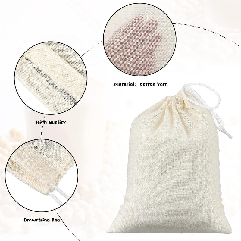 MyLifeUNIT Soup Bag, Cotton Mesh Bag for Large Size 10" x 12", Set of 4 - Image 5